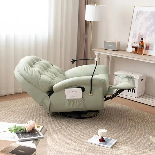 Modern Swivel Lounge Chair with Extendable Footrest