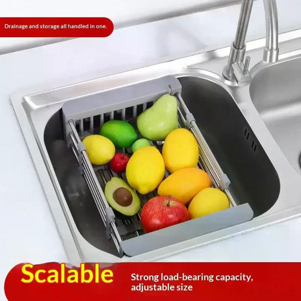 Kitchen sink drain basket for dishes and produce