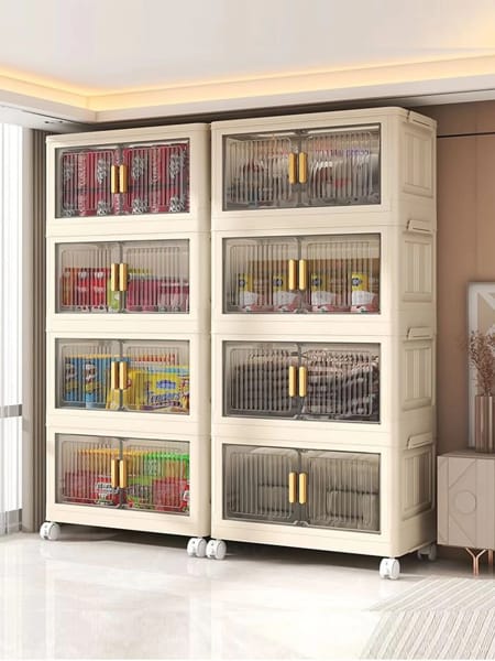 multi layer storage cabinet with wheels for home organization