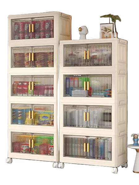 extra large foldable storage cabinet with wheels and doors