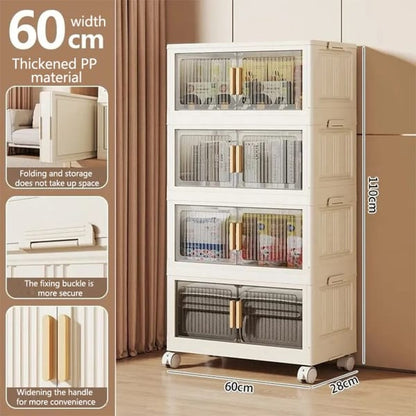 space saving plastic storage cabinet with multiple layers
