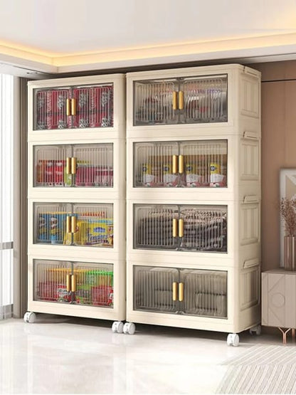 stackable plastic storage cabinet for clothes and home items
