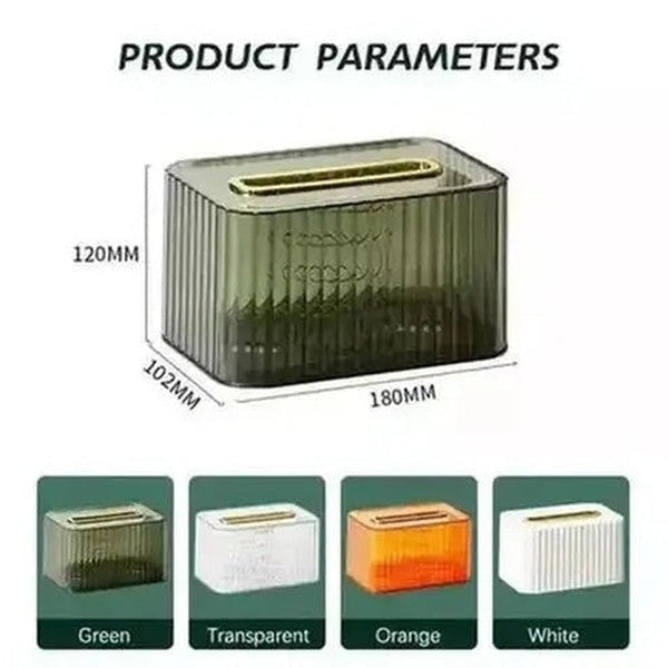 Acrylic Tissue Box Facial Tissue Holders Clear Facial Tissue Box Push Dispenser – Dondepiso