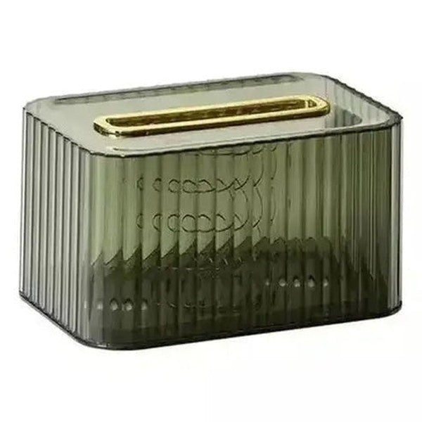 Acrylic Tissue Box Facial Tissue Holders Green Clear Facial Tissue Box Push Dispenser – Dondepiso