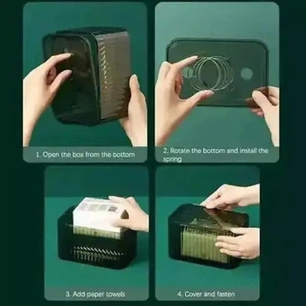 Acrylic Tissue Box Facial Tissue Holders Clear Facial Tissue Box Push Dispenser – Dondepiso