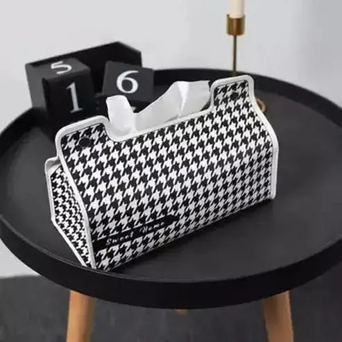 Leather Tissue Box Facial Tissue Holders Decor Leather Table Tissue Storage Box · Dondepiso