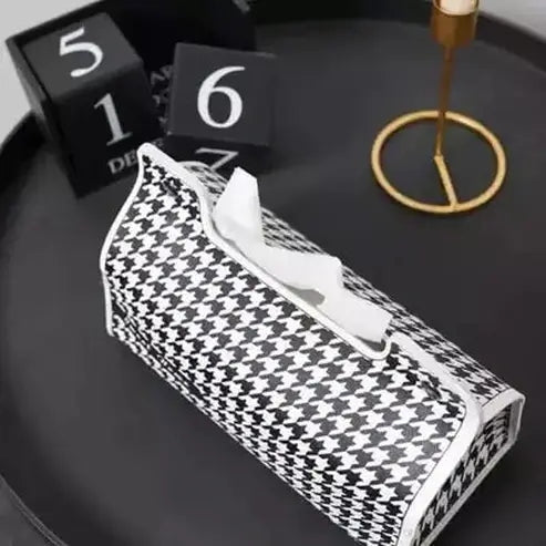 Leather Tissue Box Facial Tissue Holders Decor Leather Table Tissue Storage Box · Dondepiso