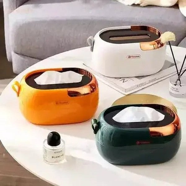 Napkin Dispenser Box Facial Tissue Holders Tissue Dispenser Box with Pressure Spring – Dondepiso 