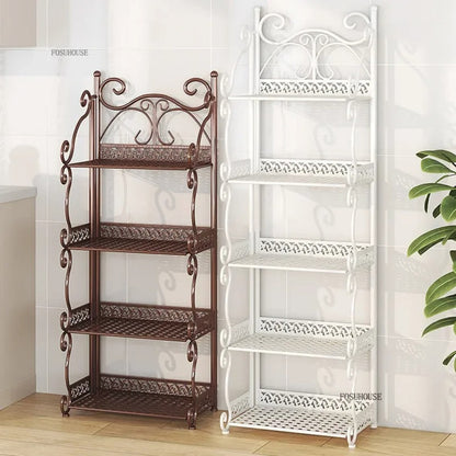 Metal Flower Pot Shelf Organizer with Waterproof Design