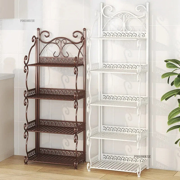 Metal Flower Pot Shelf Organizer with Waterproof Design