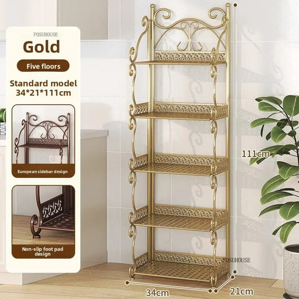 Foldable Metal Flower Pot Stand for Balcony Garden Use