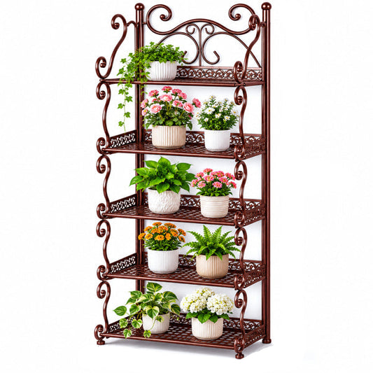 Foldable Metal Plant Stand – Multi Tier Flower Shelf Organizer