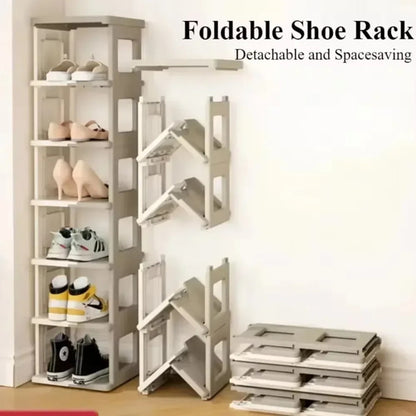 Narrow shoe shelving unit for hallway organization