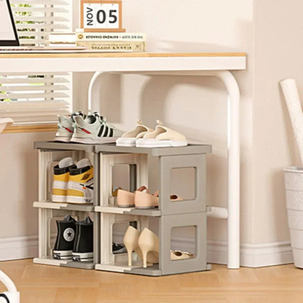 Multi-tier shoe storage cabinet with breathable side panels