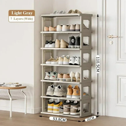 Plastic shoe organizer rack with high capacity storage