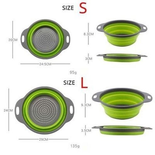 collapsible silicone colander fruit vegetable washing basket colander collapsible drain basket with handle. kitchen tools and utensils: colanders and strainers.
