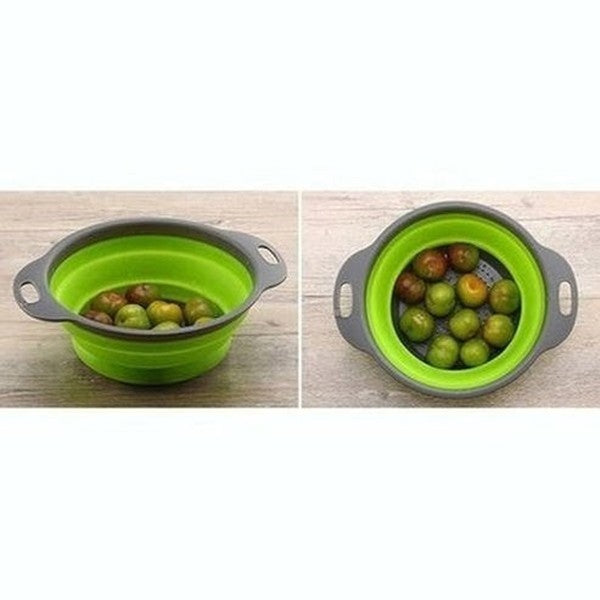 collapsible silicone colander fruit vegetable washing basket colander collapsible drain basket with handle. kitchen tools and utensils: colanders and strainers.