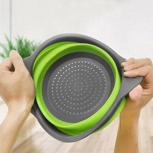 collapsible silicone colander fruit vegetable washing basket colander collapsible drain basket with handle. kitchen tools and utensils: colanders and strainers.
