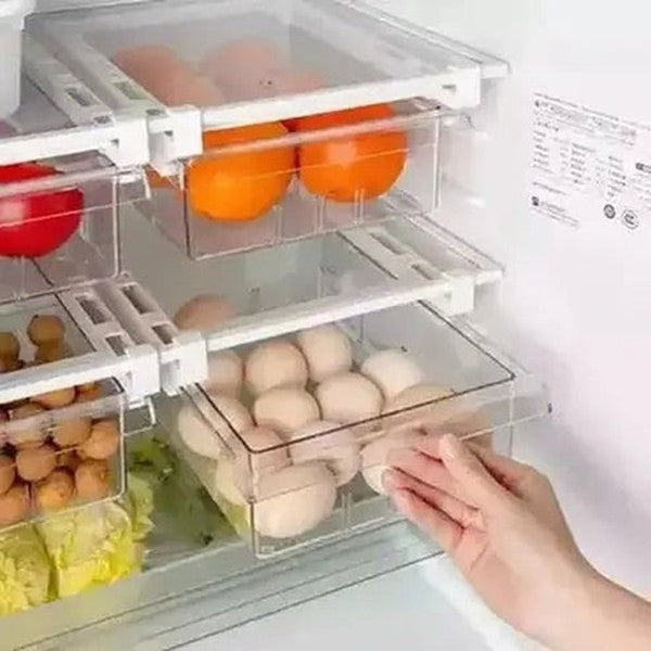Hanging Sliding Fridge Drawers Food Storage Containers White Hanging Sliding Storage Drawers Fridge Shelves · Dondepiso 