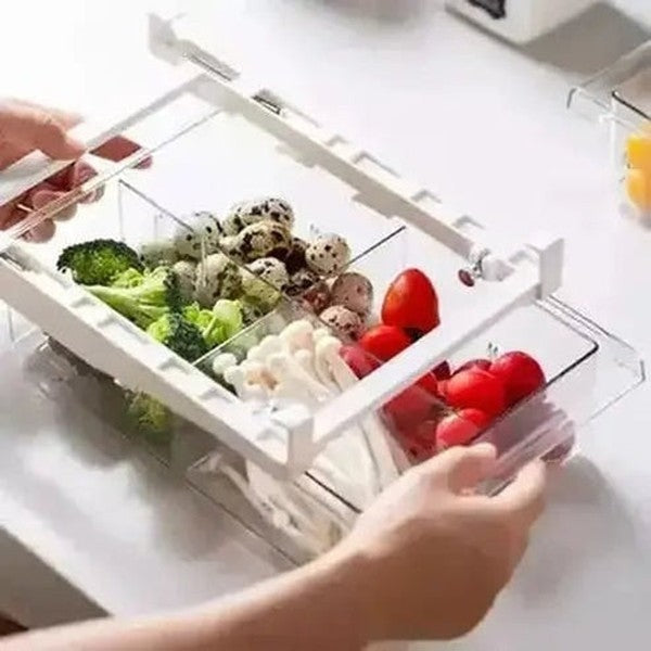 Hanging Sliding Fridge Drawers Food Storage Containers White Hanging Sliding Storage Drawers Fridge Shelves · Dondepiso 