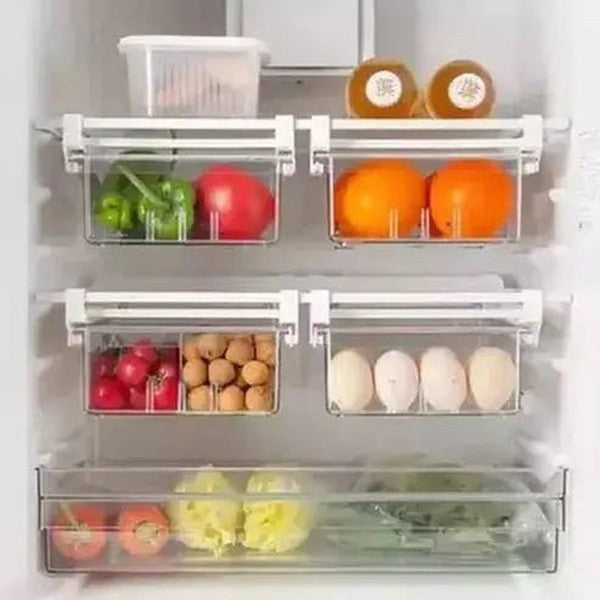 Hanging Sliding Fridge Drawers Food Storage Containers White Hanging Sliding Storage Drawers Fridge Shelves · Dondepiso 