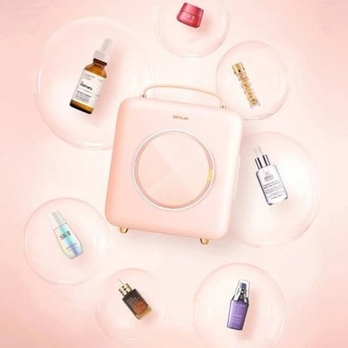 GEVILAN Mini Beauty Products Storage Refrigerator