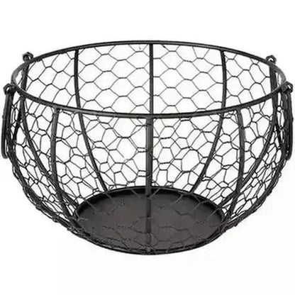 Hen Egg Basket Food Storage Containers Chicken-shaped metal mesh egg basket