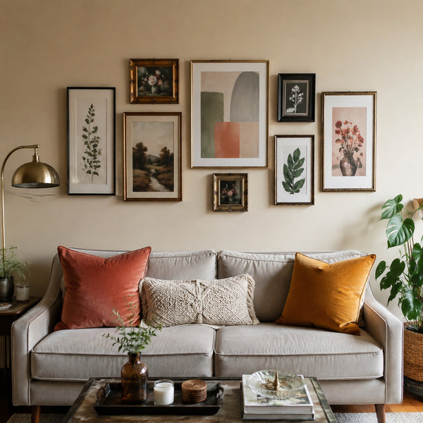 Living room corner decorated with affordable indoor plants