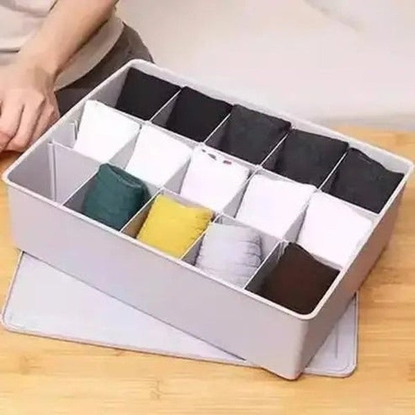 Plastic Underwear Storage Box Household Storage Containers Multi Grid Underwear Organizer Storage Box – Dondepiso
