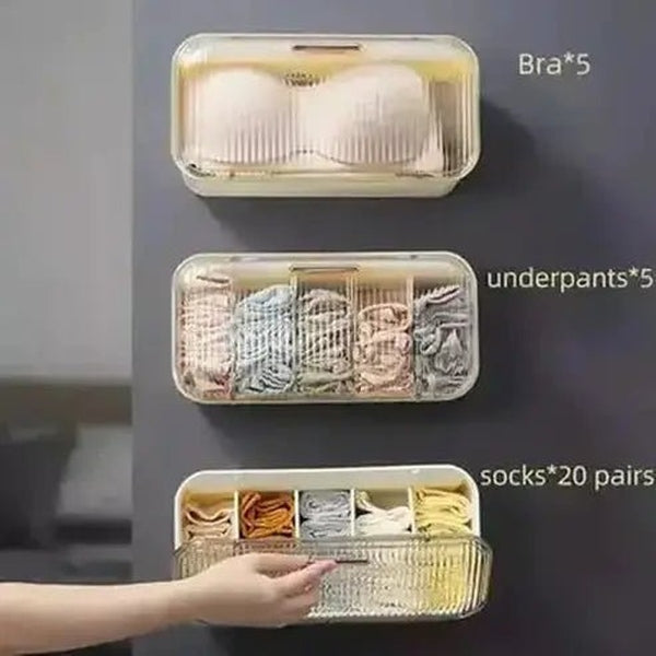 Socks Storage Container Household Storage Containers Wall Mount Socks Hanging Storage Box – Dondepiso