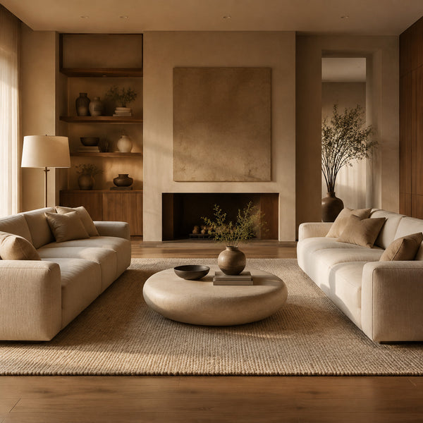 Nesting coffee tables providing flexibility in a small living room