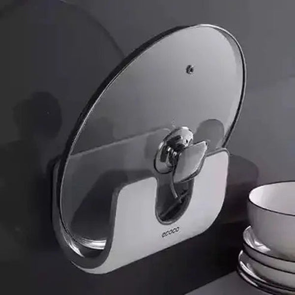 Pot Lid Rack Kitchen Utensil Holders & Racks Gray ECOCO Wall-Mounted Pot Lid Storage Rack - Dondepiso
