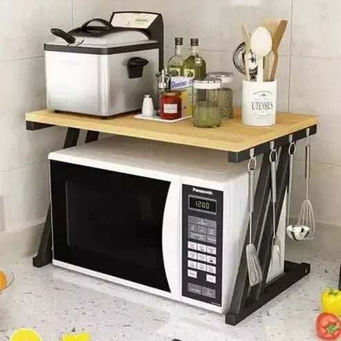 Rack Over Microwave Kitchen Utensil Holders & Racks Black Metal Cookware Storage Rack Over Microwave Oven – Dondepiso