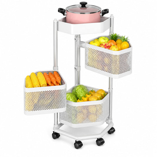 Kitchen Vegetable Storage Rack – Multi-Layer Rotating Corner Fruit Organizer