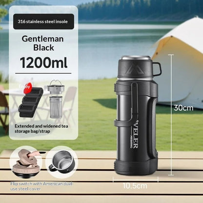 Leak proof 316 stainless steel thermal water bottle with tea filter