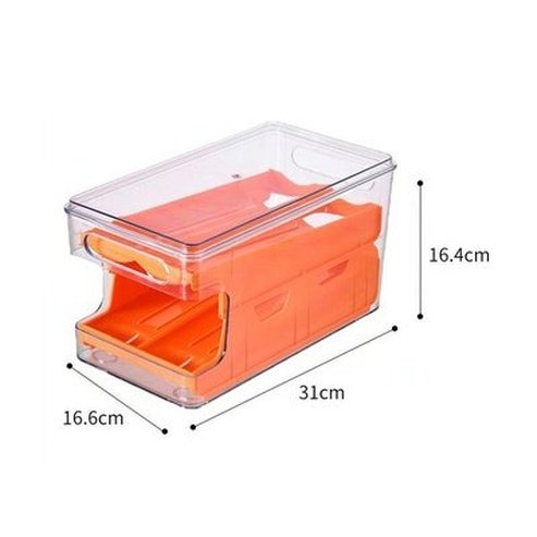 egg storage box large capacity 2 layers rolling type egg fresh keeping box refrigerator organizer stackable egg storage. food storage. type: food storage containers.