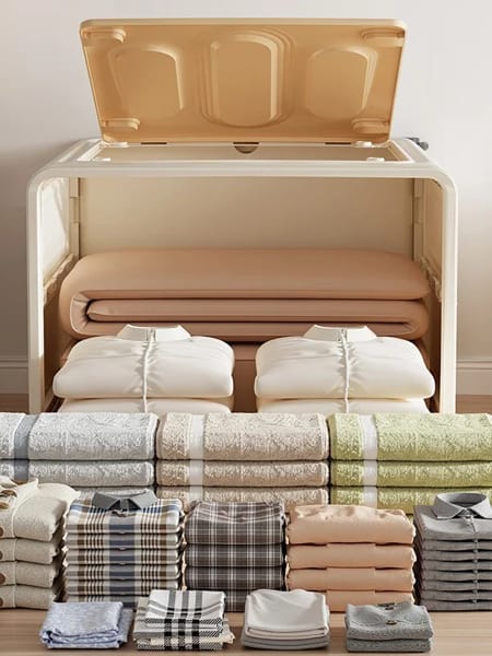 modern clothes storage box with adjustable compartments