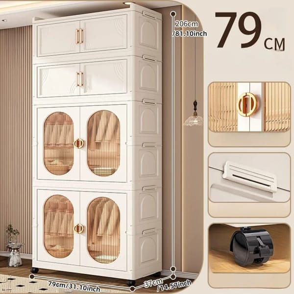 large wardrobe storage unit for clothes and accessories