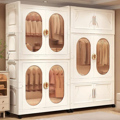 multi layer clothing storage cabinet with magnetic doors