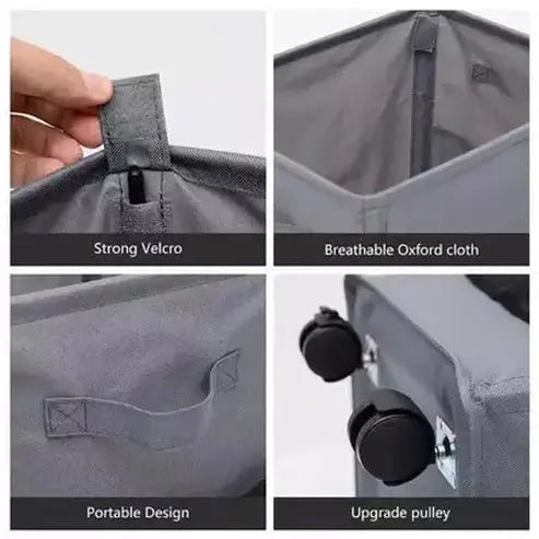 Foldable Laundry Basket Laundry Baskets Slim Rolling Laundry Caddy with Bag – Dondepiso