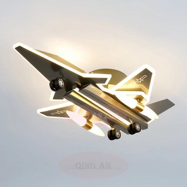 Decorative fighter jet ceiling light for youth bedroom