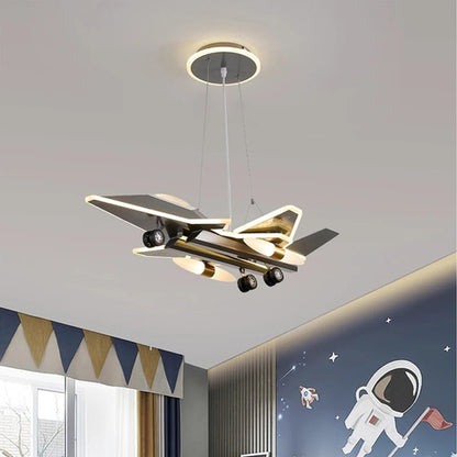 Kids room ceiling light inspired by military aircraft design