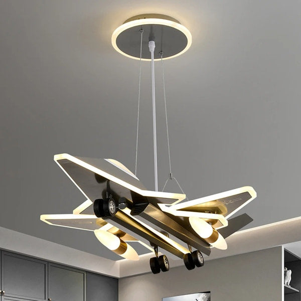 LED airplane chandelier with soft anti glare illumination