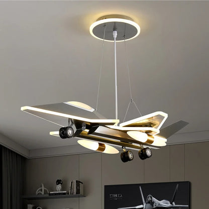 Full spectrum fighter jet ceiling lamp for children's room