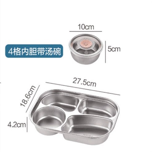 304 Stainless-Steel Lunch Box Bento Box Soup Bowl with Spoon and Chopsticks Lunch Container Food Storage Box