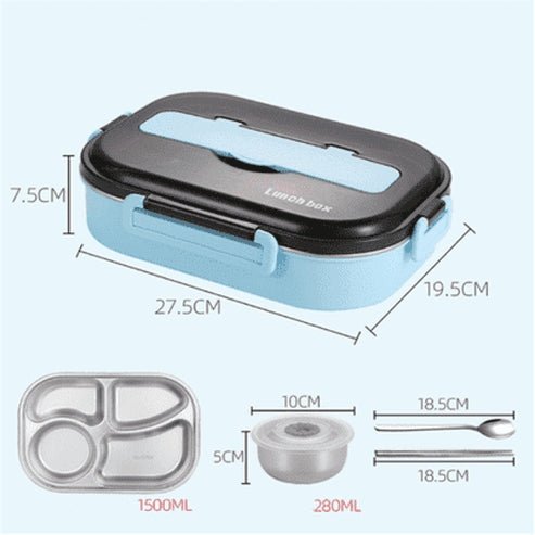 304 Stainless-Steel Lunch Box Bento Box Soup Bowl with Spoon and Chopsticks Lunch Container Food Storage Box