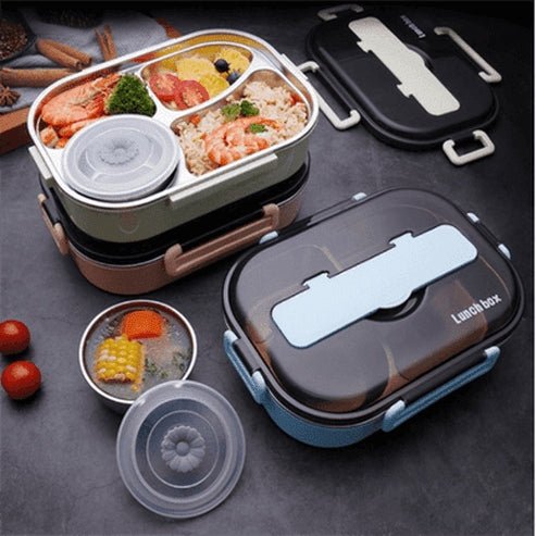 304 Stainless-Steel Lunch Box Bento Box Soup Bowl with Spoon and Chopsticks Lunch Container Food Storage Box