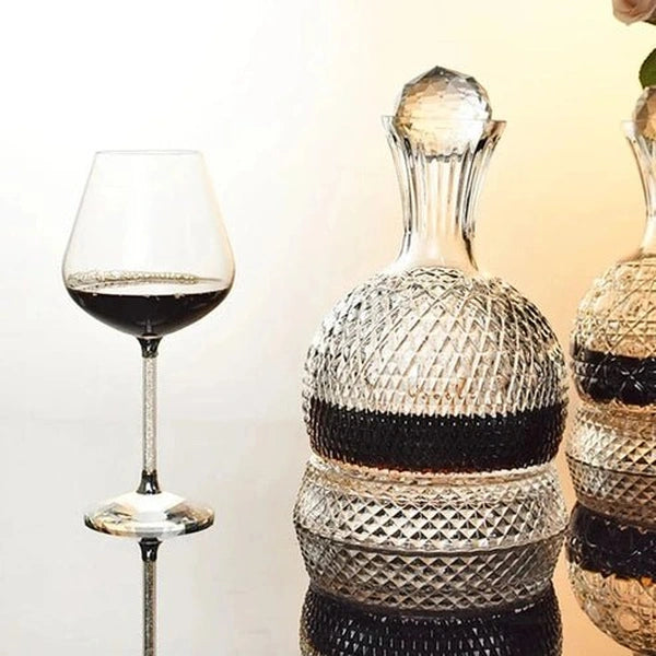 Luxury Sunflower Diamond Wine Decanter Set