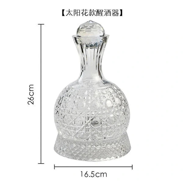 Luxury Sunflower Diamond Wine Decanter Set