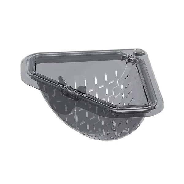 Kitchen sink corner drain basket with magnetic mount